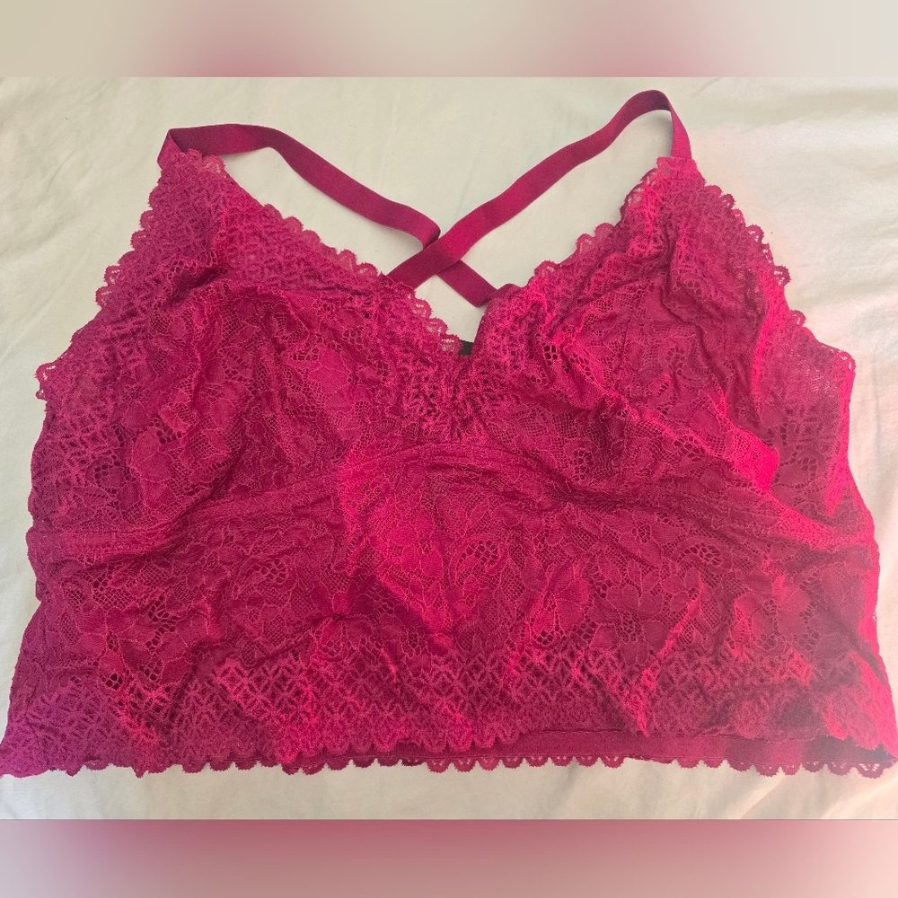 Torrid Fuchsia Lace Bralette